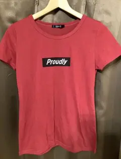 【美品】proudly 半袖 Tシャツ ボックスロゴ レッド Mサイズ