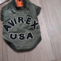 Size AVIREX オリーブ犬服 ボタン留め暖かジャンバー