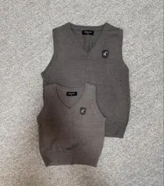 COMME CA ISM グレー Vネックベスト 90cm /130cm