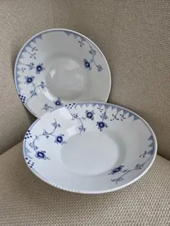 美品●Royal Copenhagen ブルーフルーテッド プレイン 深皿 2枚のサムネイル