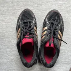 ※説明必読※adidas 黒/ピンク 室内用レディーススニーカー23.5センチ