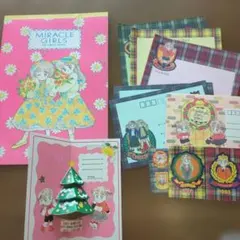 ミラクルガールズ レターセット ノート クリスマスカード　セット　なかよし付録