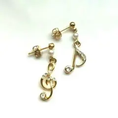 ト音記号&音符ピアス/イヤリング