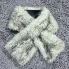 エコファー マフラー グレー ブラック