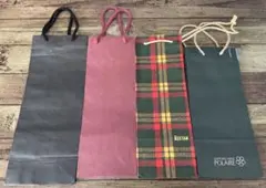 ワイン用 紙袋 手提げ袋　4枚セット　伊勢丹　サッポロワイン　黒　赤