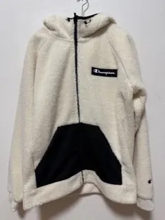 チャンピオン　Champion ボアジップアップジャケット　ホワイト　Lサイズ