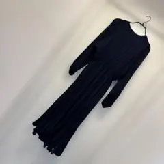 ネイビー長袖ロングワンピース
