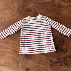 miki HOUSE ストライプ長袖Tシャツ 80 白　青　赤