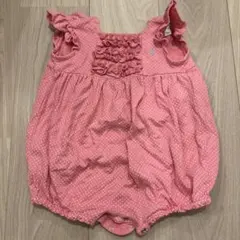 ポロ・ラルフ・ローレン ピンク　水玉　ロンパース　12M