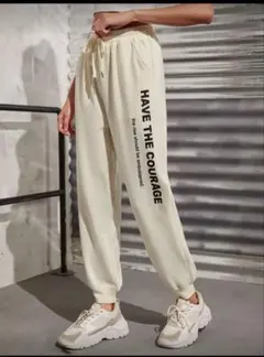 SHEIN スウェット ズボン 白