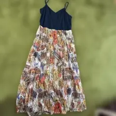 ロデオクラウンズキャミワンピース ネイビー 花柄 ロング水着の上やデニムの上にも