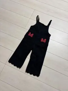 プティマインミニーマウス リボン刺繍 オーバーオール Sサイズ