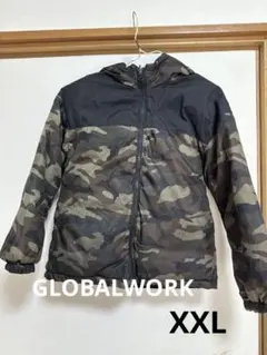 迷彩柄 フード付き中綿コート リバーシブル