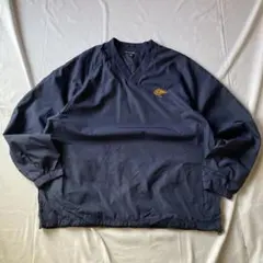 00s ナイロンジャケット ネイビー グランジ Y2K 平成 古着 刺繍 紺色