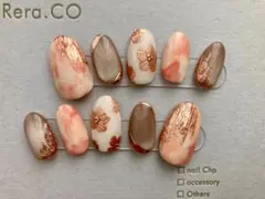 フラワー　水彩ピンク　ネイルチップ