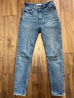 MOUSSY ハイウエスト スキニーデニム ブルー