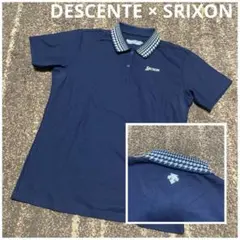 極美品極上品 DESCENTE × SRIXON レディース ゴルフシャツ紺Lのサムネイル
