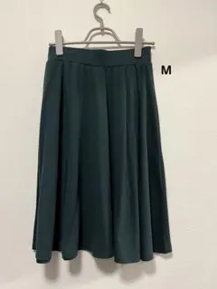 earth music&ecology ダークグリーン フレアスカート M