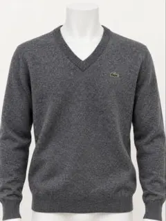 CHEMISE LACOSTE Vネック ニット グレー