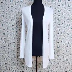 セオリー☆LONG RIB CARDI　レーヨン　ロングリブカーディガン　白　Ｓ