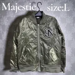 希少✨東京ヤクルトスワローズ MA-1 YSロゴ Majestic カーキー L