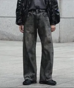 【WYM LIDNM】VINTAGE WASHED CURVED DENIM