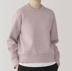 新品同様 無印良品 二重編みスウェットシャツ 婦人Ｌ ライトピンク