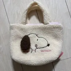スヌーピー フリースバッグ　ミニポーチ