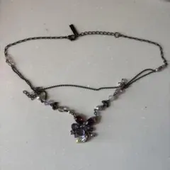 【アナスイ】蝶モチーフ　ネックレス　パープル