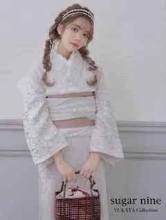 JEWELS　【3点セット 浴衣/帯/下駄】＋帯飾り:パール+兵児帯:ホワイトのサムネイル