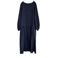 グリーンレーベルリラクシング ロングワンピース バルーン袖 体型カバー