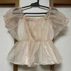 GRL ベージュ　シースルー　トップス