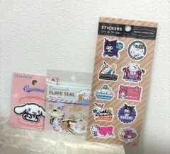 シナモロール　パイルワッペン　フレークシール　サンリオキャラクターズステッカー
