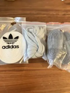 adidas 靴ひも シューレース 3点セット 白 グレー 未使用品のサムネイル
