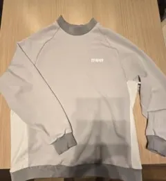 TFW49 ☆美品✨モックネックシャツ ❣️オフホワイト×グレーサイズM 