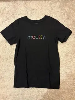 moussy ロゴ入り 半袖Tシャツ 黒