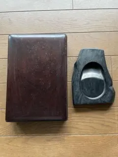 那智黒石 蓋付き硯 天然石 ヴィンテージ 書道 - メルカリ