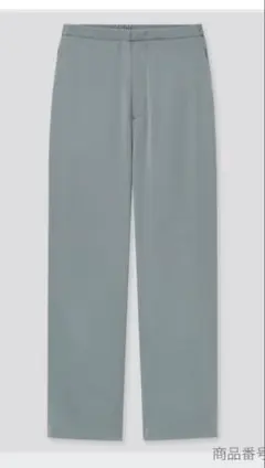 UNIQLO ユニクロ サテンリラックスストレートパンツ　グリーン　M