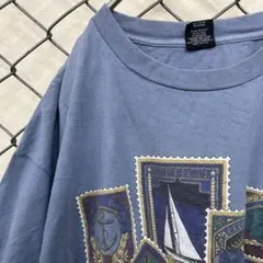 90s ヴィンテージ シングルステッチTシャツ L アメカジ 古着 ブルーグレー