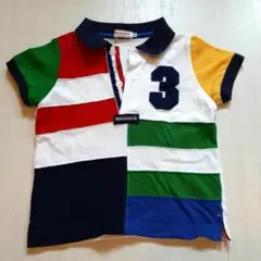 美品 ミキハウス 半袖 ポロシャツ 90 マルチカラー クレイジー 男の子服のサムネイル