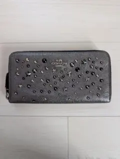 COACH スタースタッズ 長財布 グレー