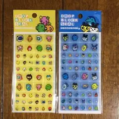 たまごっち ドロップブロックシール 黄色　青　タイルシール