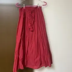 赤いフレアスカート 綿100% インド製