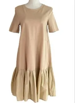 【値下げ中】Cos コットンフリル　ワンピース　ベージュ　xs相当