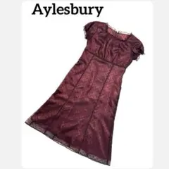 ☆823a.アリスバーリー　チュールワンピース　ワインレッド　ドット　シアー