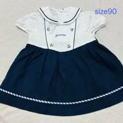 ピッコロ セーラー風ワンピース＆ブルマ セットアップ 90紺レナウンのサムネイル