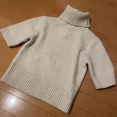 新品 タグ付 ZARA ハイネック 半袖 ニット トップス XS