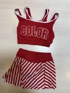 赤のストライプセパレート水着 Fサイズ