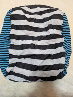 ランドセルカバー　白黒ボーダー　水色