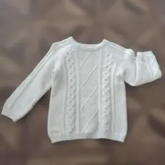 H&M アイボリー ケーブル編みニット 98/104cm
